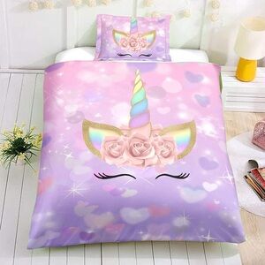 Two Pieces Unicorn Duvet Set